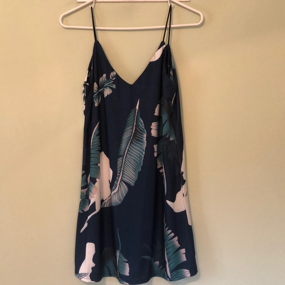 Tropical print mini dress